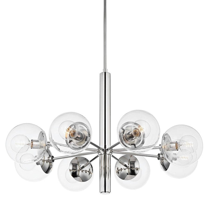 Mitzi Meadow 8 Light Chandelier, Polished Nickel/Clear - H503808-PN