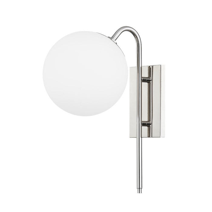 Mitzi Ingrid 1 Light Wall Sconce, Polished Nickel/Opal - H504101-PN