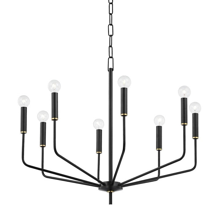 Mitzi Bailey 8 Light Chandelier, Aged Brass/Soft Black - H516808-AGB-SBK