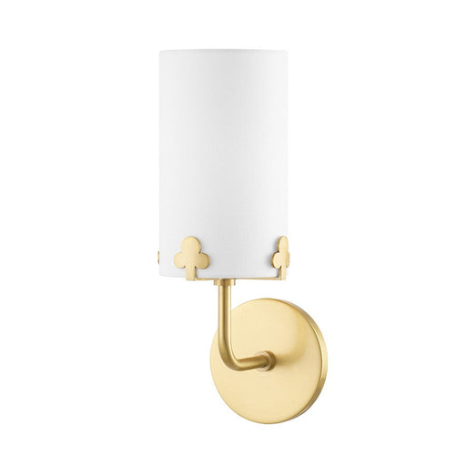 Mitzi Darlene 1 Light Wall Sconce, Aged Brass/White Linen - H519101-AGB