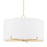 Mitzi Darlene 5 Light Chandelier, Aged Brass/White Linen - H519805-AGB