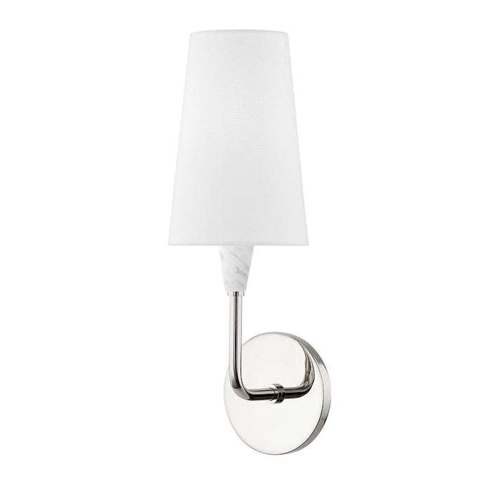 Mitzi Janice 1 Light Wall Sconce, Polished Nickel/White Linen - H521101-PN