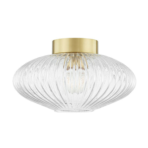 Mitzi Reba 1 Light Flush Mount, Aged Brass/Clear - H537501-AGB