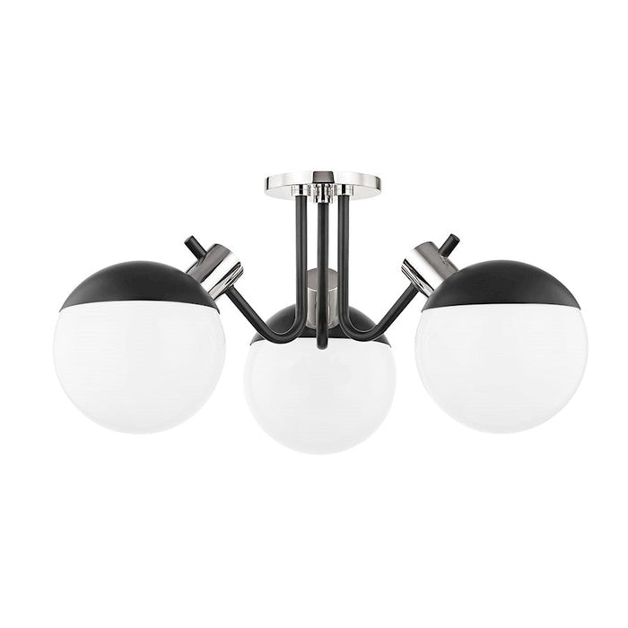 Mitzi Miranda 3 Light Semi Flush, Nickel/Soft Black/White - H573603-PN-SBK