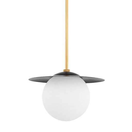 Mitzi Marlene 1 Light 14" Pendant, Brass/Soft Black/White - H600701S-AGB-SBK