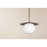 Mitzi Marlene 1 Light Pendant, Brass/Soft Black/White