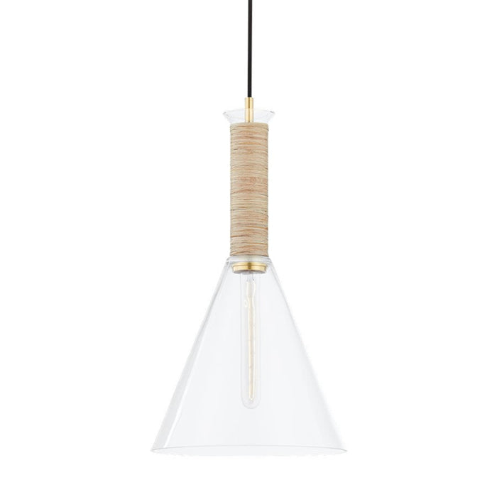 Mitzi Besa 1 Light 21" Pendant, Aged Brass/Clear - H622701S-AGB