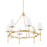 Mitzi Janelle 6 Light Chandelier, Aged Brass/White - H630806-AGB