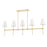 Mitzi Janelle 5 Light Linear Island, Aged Brass/White - H630905-AGB