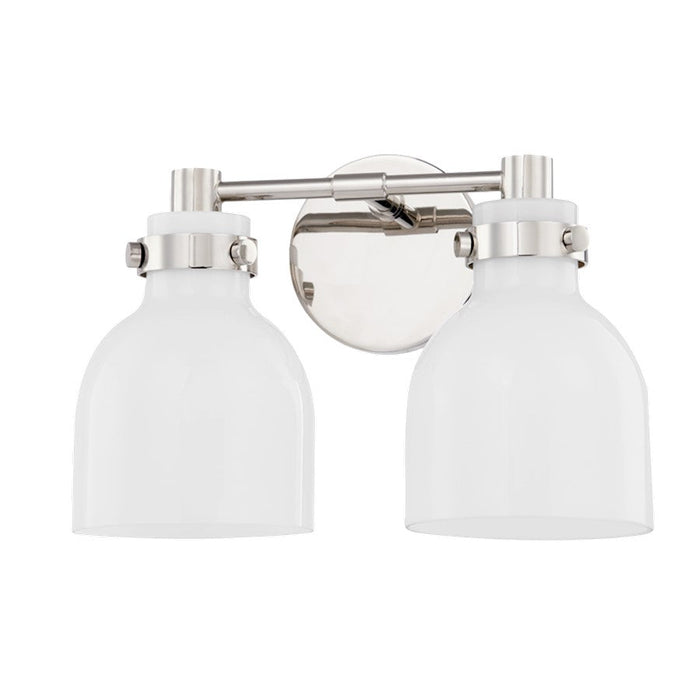 Mitzi Elli 2 Light Bath Vanity, Polished Nickel/Shiny Opal - H649302-PN