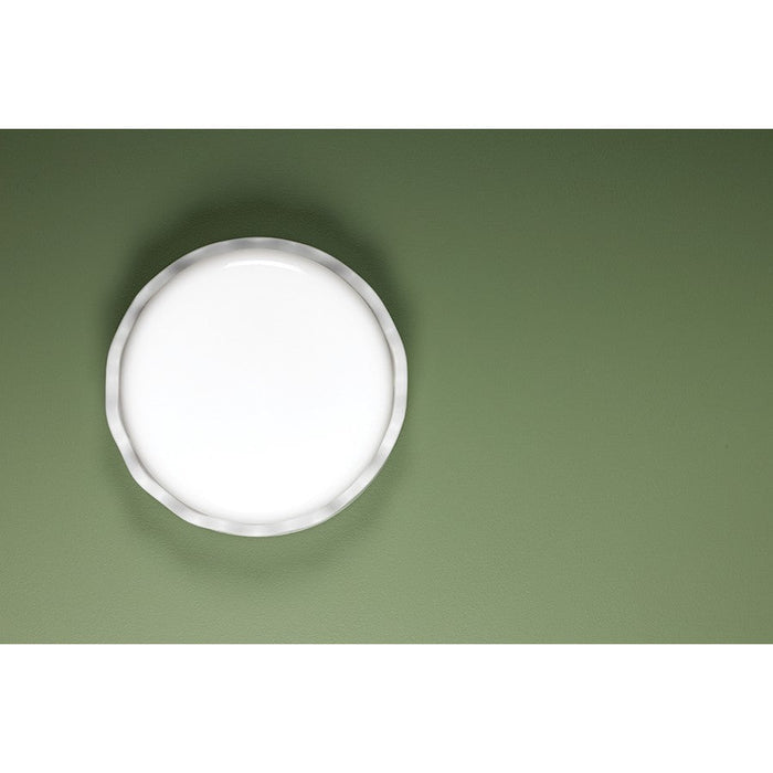 Mitzi Wave 3 Light Flush Mount, Ceramic Matte White/Opal Shiny