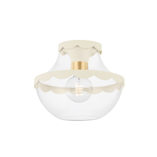 Mitzi Alaina 1 Light Semi Flush, Aged Brass - H668601-AGB-SCR