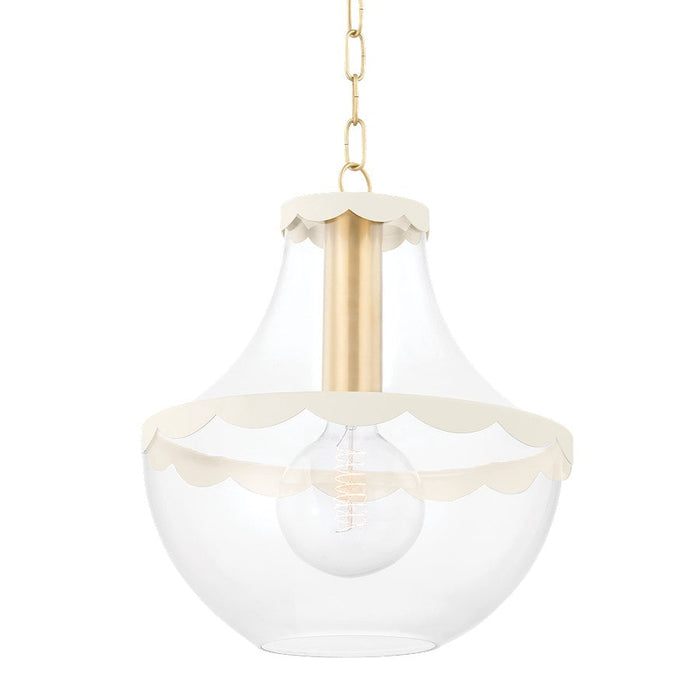 Mitzi Alaina 1 Light 17" Pendant, Aged Brass - H668701L-AGB-SCR