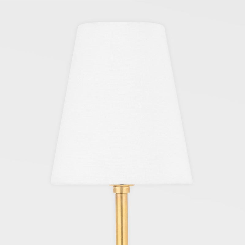 Mitzi Ramona 1 Light Wall Sconce, Aged Brass/White