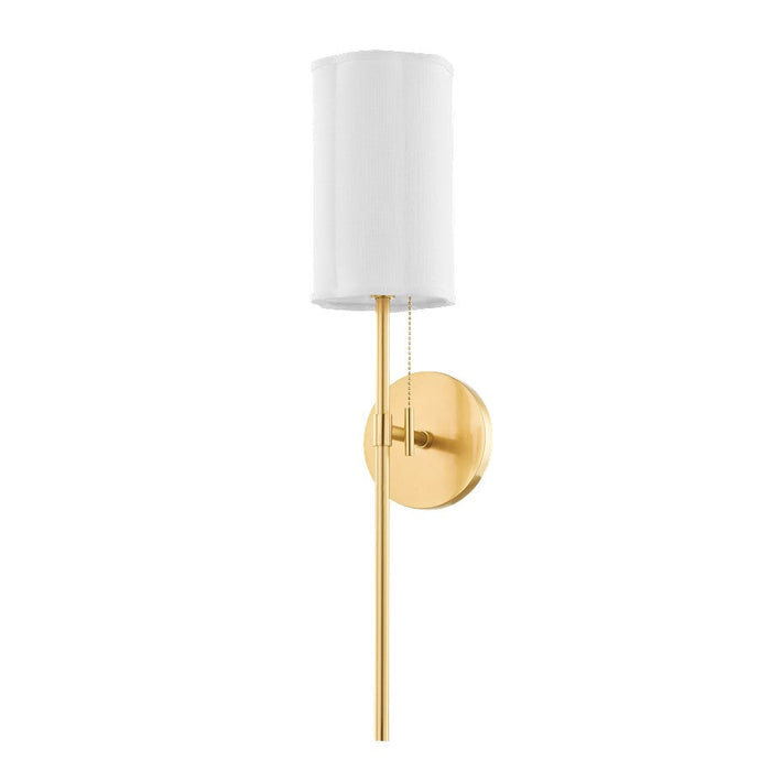 Mitzi Fawn 1 Light Wall Sconce, Aged Brass/White - H673101-AGB