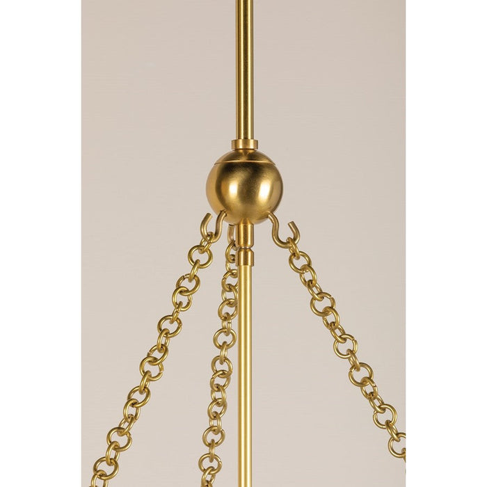 Mitzi Alana 3 Light Pendant, Aged Brass/White