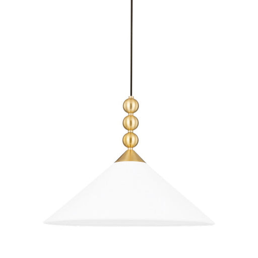 Mitzi Sang 1 Light Pendant, Aged Brass/White - H682701-AGB