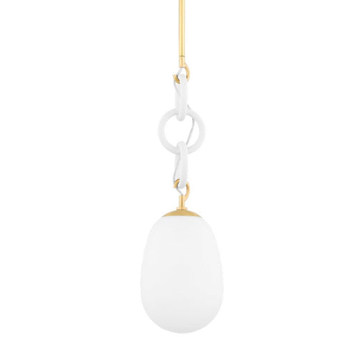 Mitzi Marina 1 Light Pendant, Aged Brass/White Combo - H690701-AGB-TWH