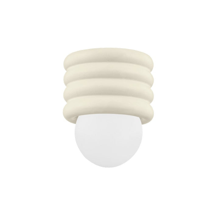 Mitzi Bibi 1 Light Flush Mount, Brass/Ceramic Antique Ivory - H691501-AGB-CAI