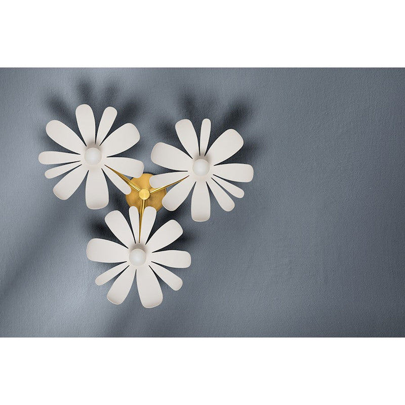 Mitzi Twiggy 3 Light Semi Flush, Aged Brass