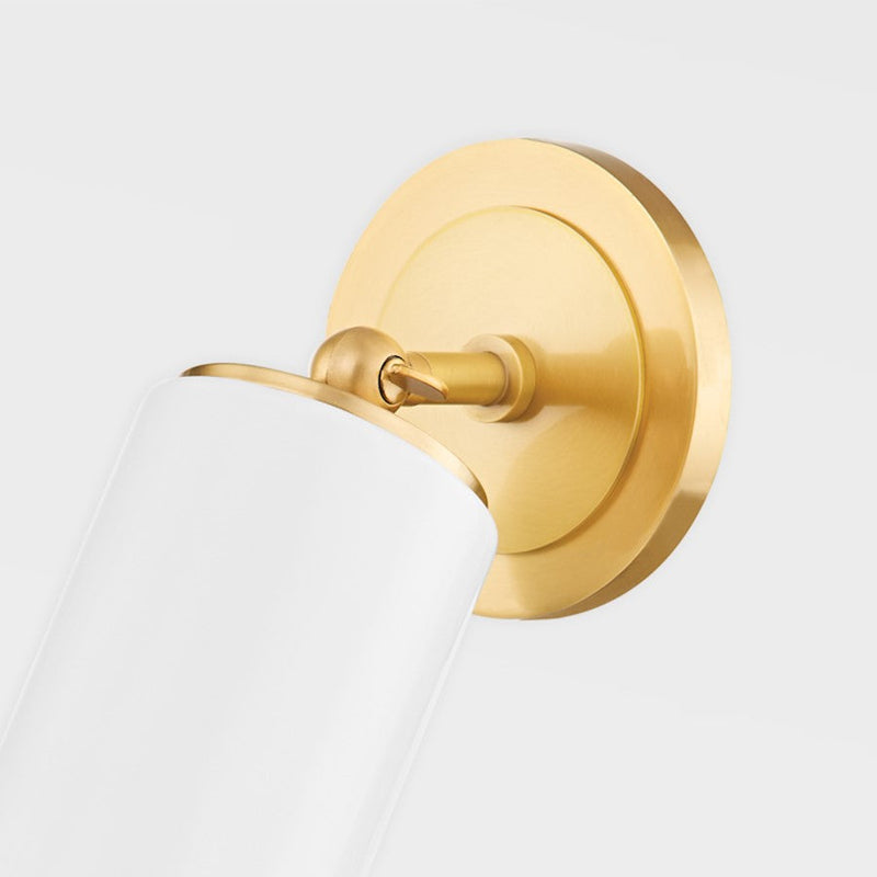 Mitzi Jean 1 Light Wall Sconce, Aged Brass/White
