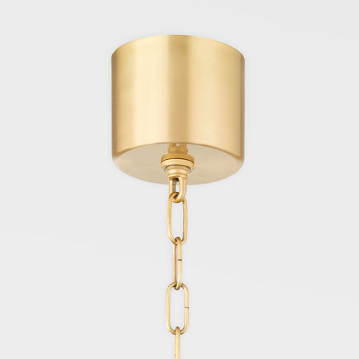 Mitzi Jean 1 Light Pendant, Aged Brass/White