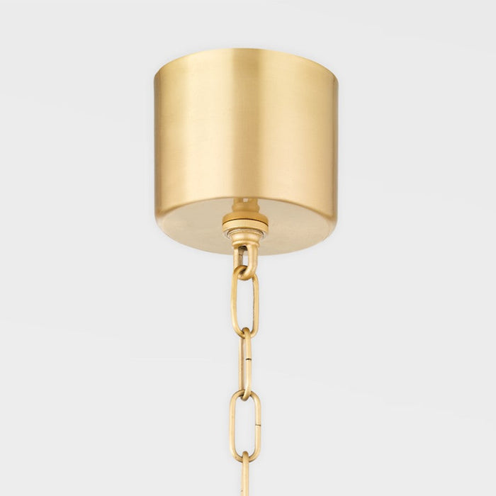 Mitzi Jean 1 Light Pendant, Aged Brass/White