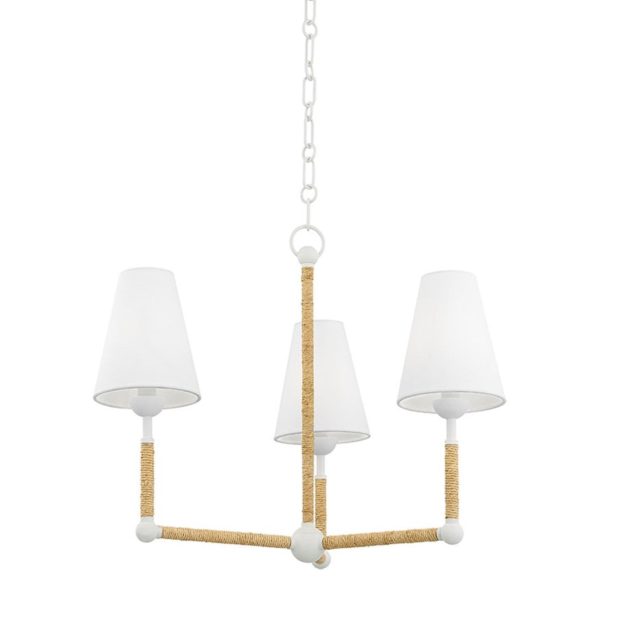 Mitzi Mariana 3 Light Chandelier, Textured White/White - H708803-TWH