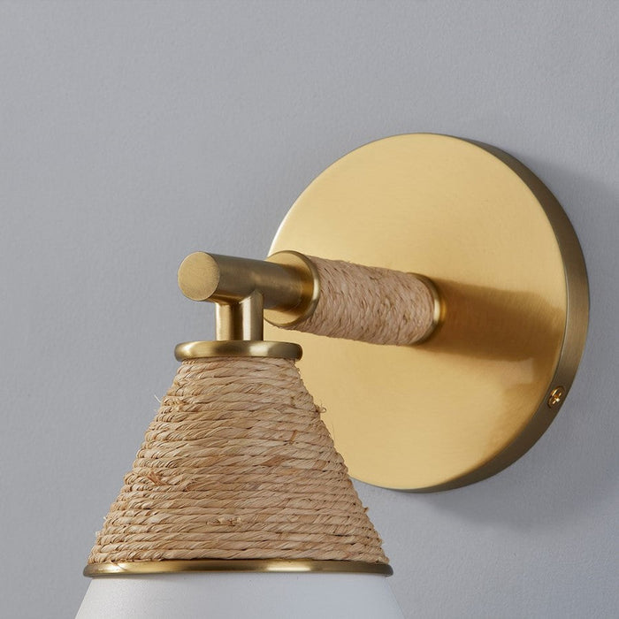 Mitzi Mica 1 Light Wall Sconce, Aged Brass/Aged Brass