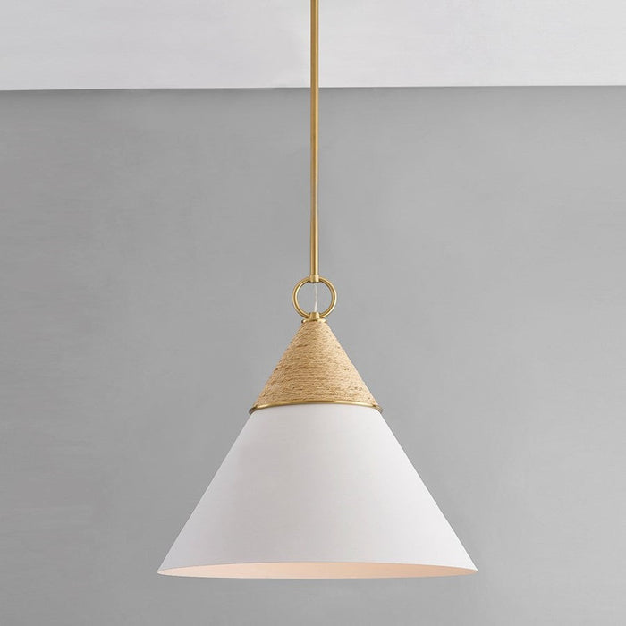 Mitzi Mica 1 Light Pendant, Aged Brass/Aged Brass