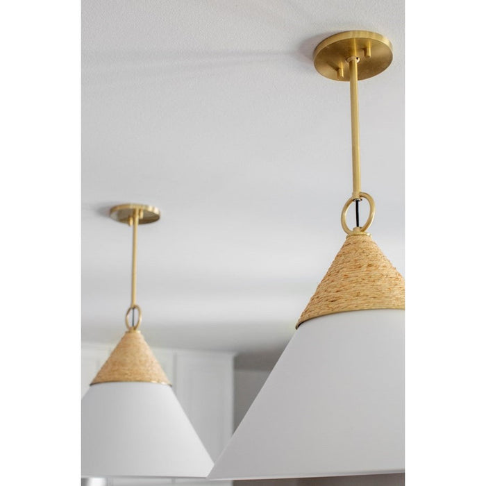 Mitzi Mica 1 Light Pendant, Aged Brass/Aged Brass