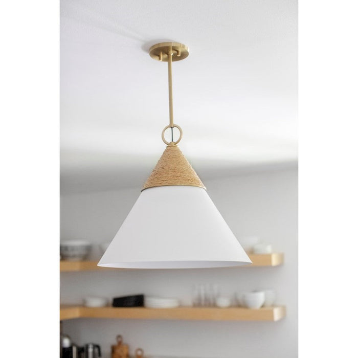 Mitzi Mica 1 Light Pendant, Aged Brass/Aged Brass