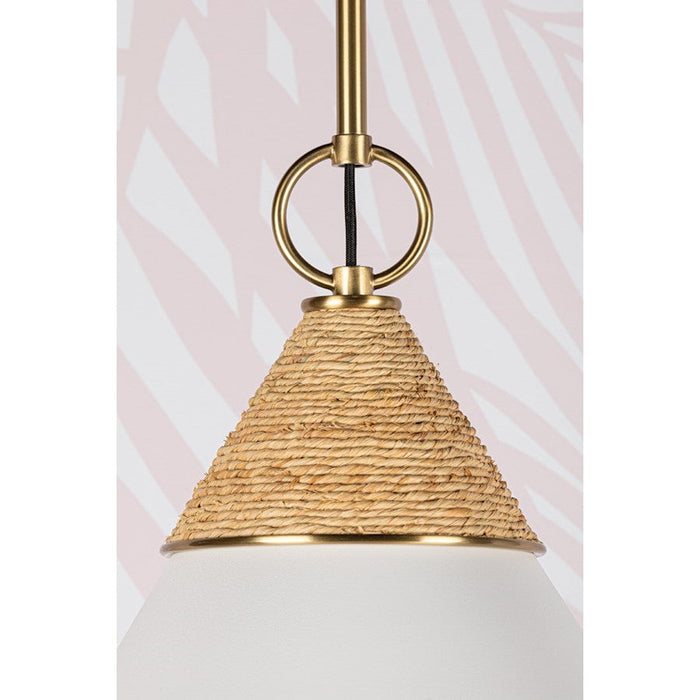 Mitzi Mica 1 Light Pendant, Aged Brass/Aged Brass