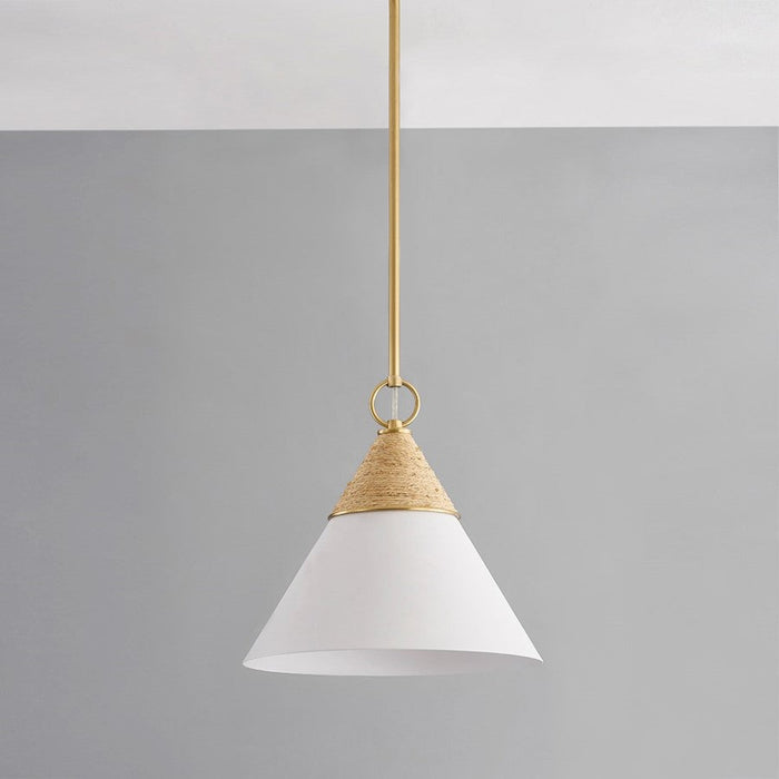 Mitzi Mica 1 Light Pendant, Aged Brass/Aged Brass