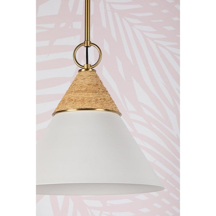 Mitzi Mica 1 Light Pendant, Aged Brass/Aged Brass