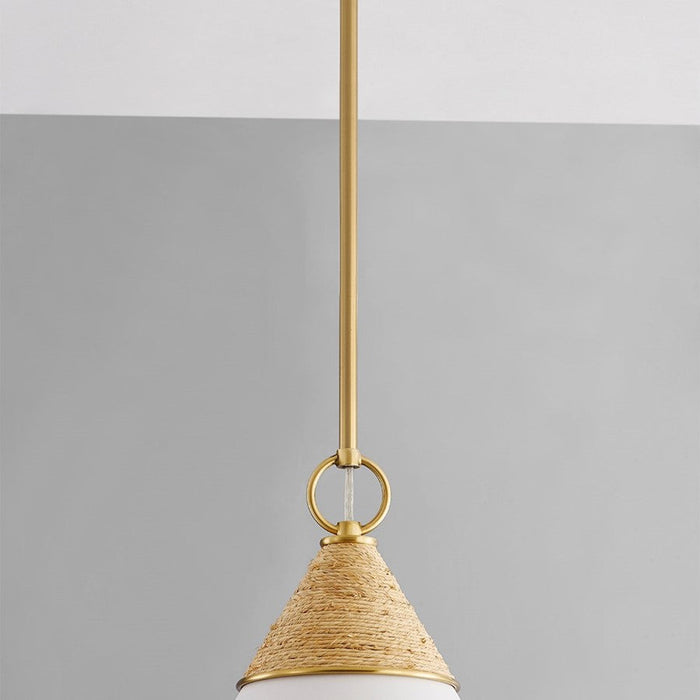 Mitzi Mica 1 Light Pendant, Aged Brass/Aged Brass