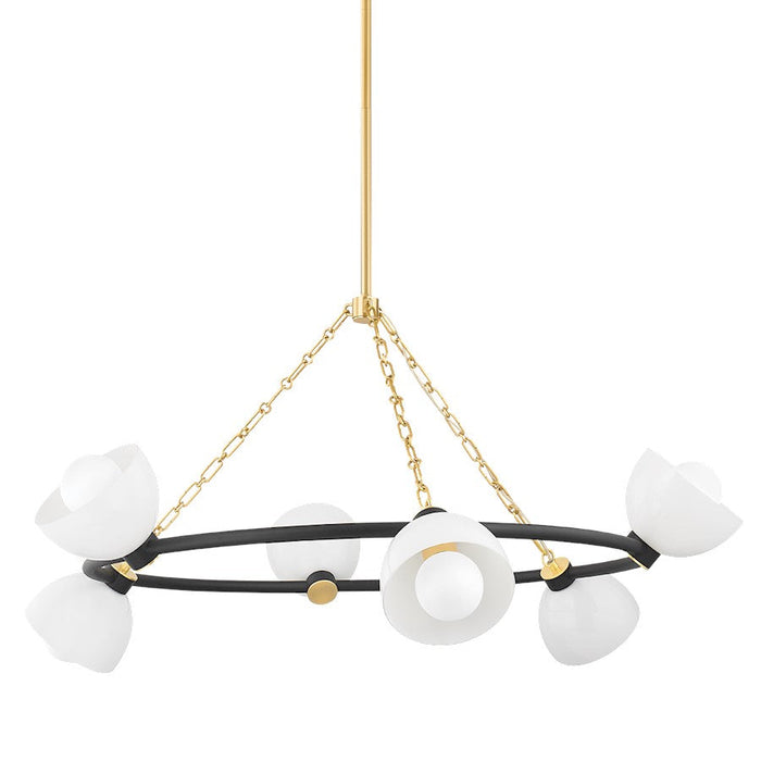 Mitzi Belle 6 Light Chandelier, Aged Brass