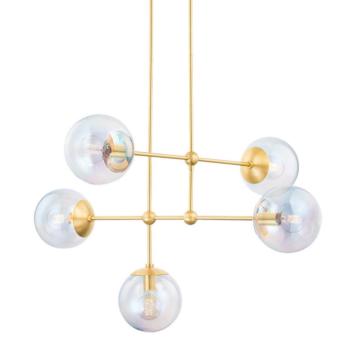 Mitzi Ophelia 5 Light Chandelier, Aged Brass