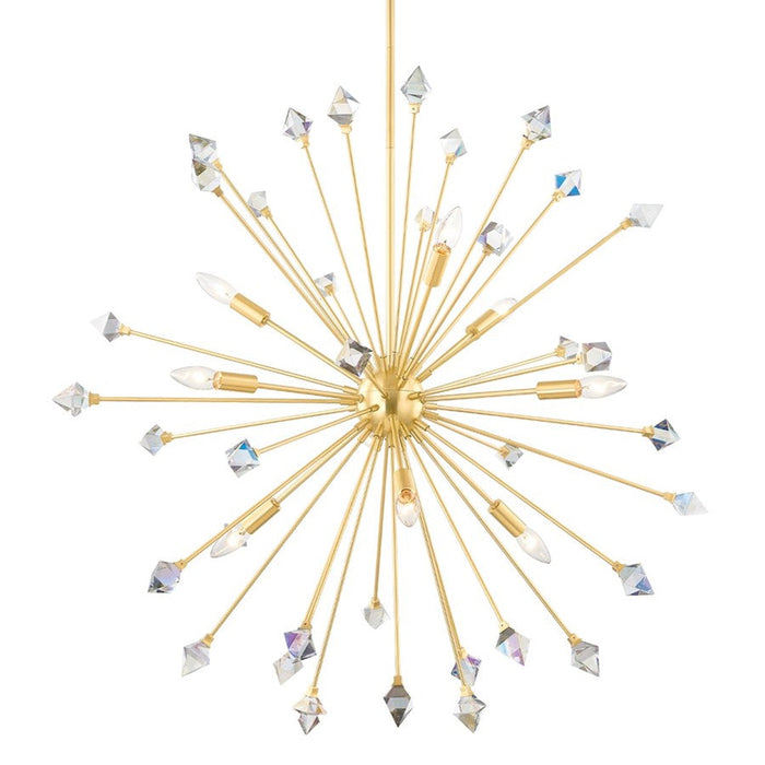 Mitzi Genesis 9 Light Chandelier, Aged Brass - H727809-AGB