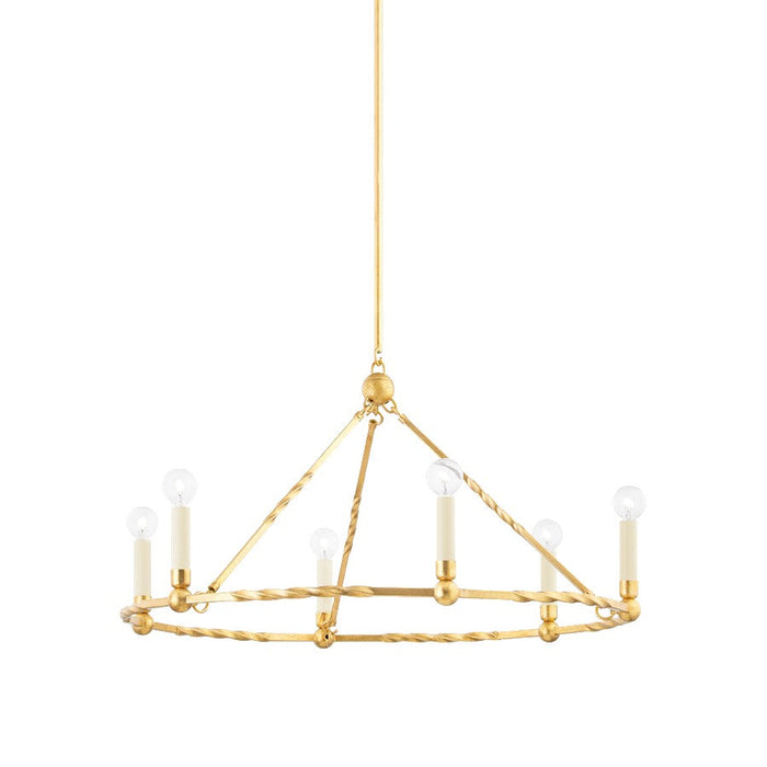 Mitzi Josephine Chandelier, Vintage Gold Leaf