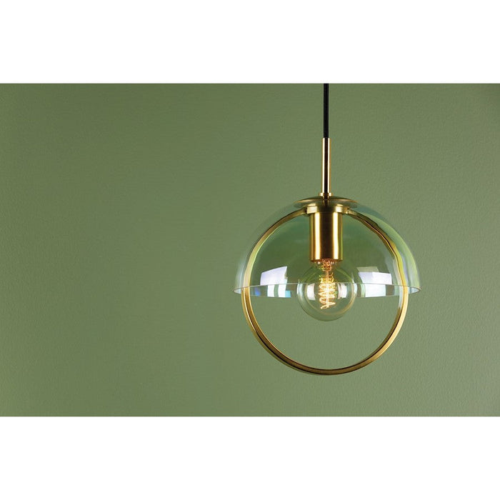 Mitzi Meriah 1 Light Pendant, Aged Brass/Clear