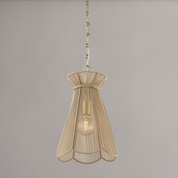 Mitzi Aaliyah 1 Light Pendant, Aged Brass