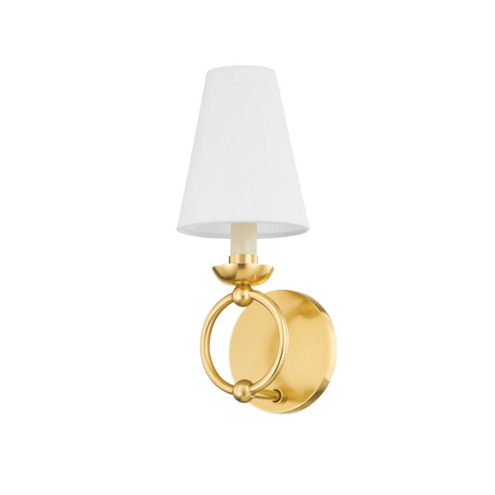 Mitzi Haverford 1 Light Wall Sconce, Aged Brass/White - H757101-AGB