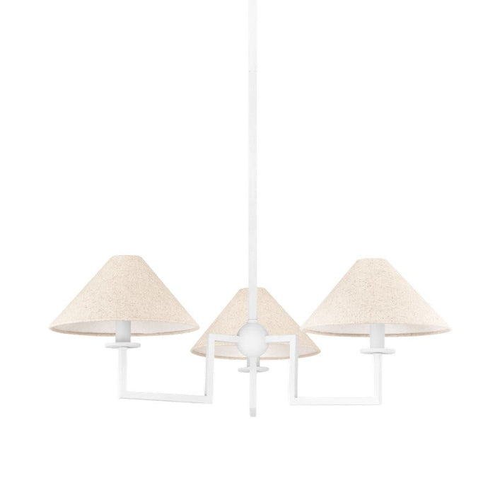 Mitzi Gladwyne 3 Light Chandelier, Textured White/Natural - H760803-TWH