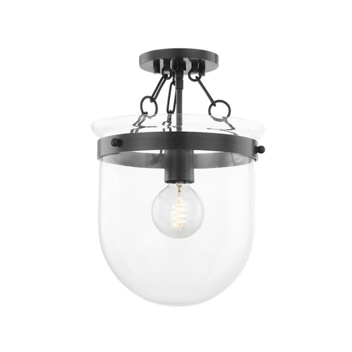 Mitzi Dunbar 1 Light Semi Flush Mount, Old Bronze/Clear - H763601-OB