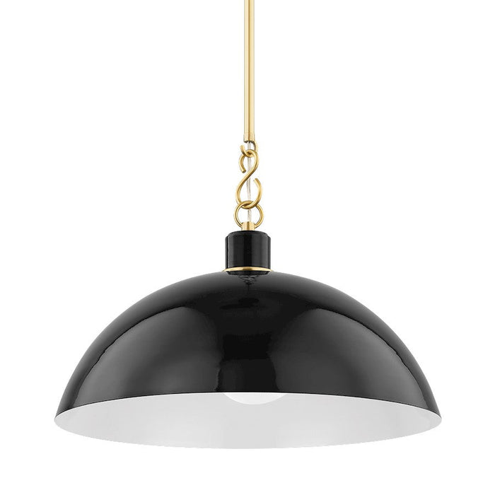 Mitzi Camille 1 Light 11" Pendant, Aged Brass/Glossy Black - H769701L-AGB-GBK