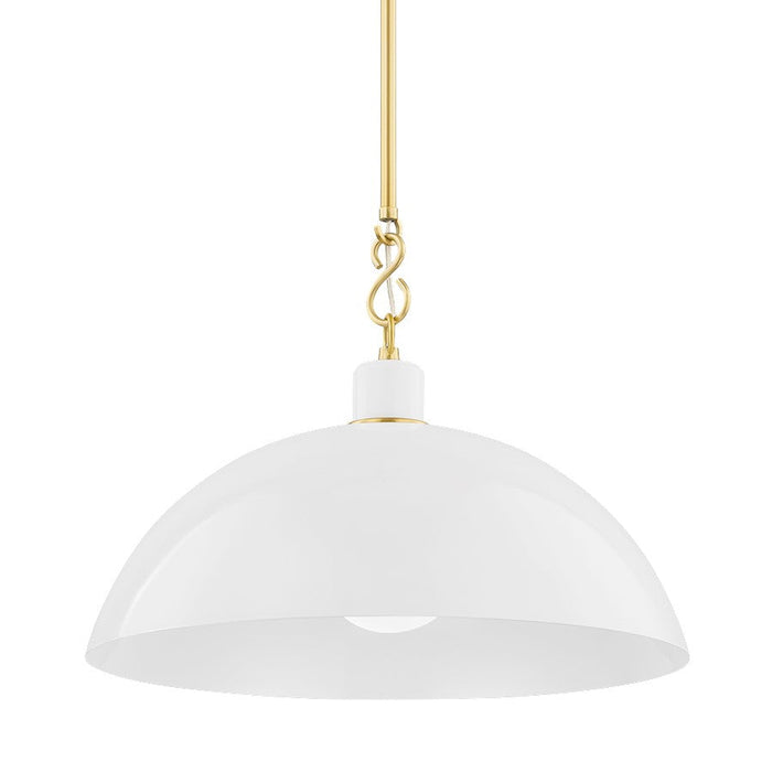 Mitzi Camille 1 Light 11" Pendant, Aged Brass/Glossy White - H769701L-AGB-GWH