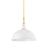 Mitzi Camille 1 Light 9" Pendant, Aged Brass/Glossy White - H769701S-AGB-GWH