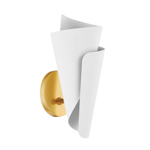 Mitzi Davina 1 Light Wall Sconce, Brass/White Combo - H779101-AGB-TWH