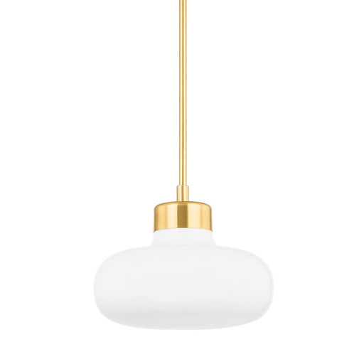 Mitzi Eliana 1 Light Pendant, Aged Brass/Opal Shiny - H785701-AGB